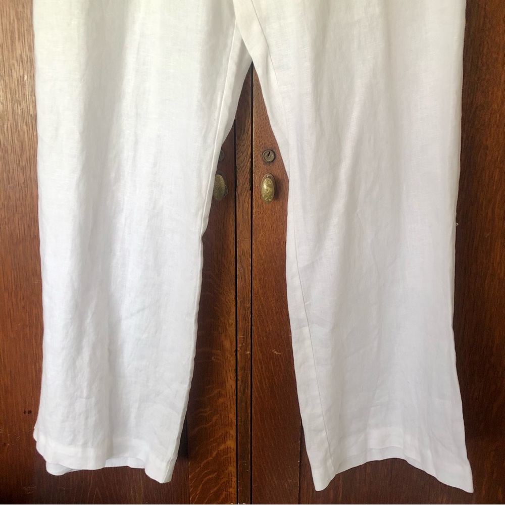 White Linen Pants Elliott Lauren with Pockets! XL NWOT - Picture 4 of 9